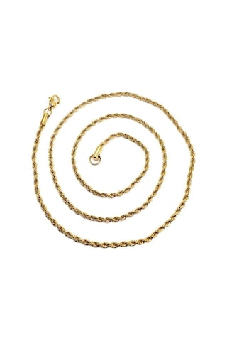 2.5 Mm Çelik Halat - Burgu Sarı Renk 24 Ayar Altın Kaplama Çelik Zincir Sarı