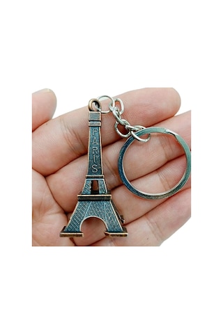 Paris Eyfel Kulesi 3D Metal Anahtarlık Bronz