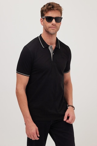 Tudors Erkek Slim Fit Dar Kesim %100 Pamuk Yumuşak Dokulu Serin Tutan Kumaş Düz Pike Siyah Polo Yaka Tişört-42246 Siyah