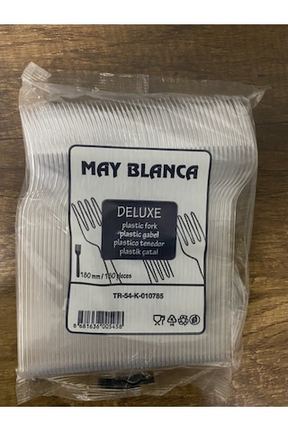 Sert Plastik Çatal 100'Lü Şeffaf Lüks Plastik Çatal