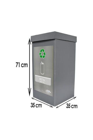 Geri Dönüşüm Kutusu Atık Kutusu Metal Ve Atık Kutusu Cam 2li Set