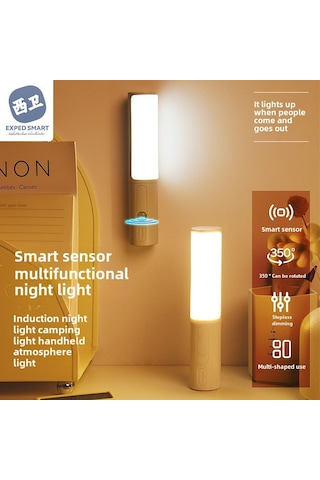 Springsun Akıllı Hareket Algılama Koyu Lamba, Cep Boyutlu Kamp Ve Ev Işığı, Gri Pil Versiyonu, Üç Renkli Sürekli Aydınlatma Ve Stüdyo Işık Efekti Diğer