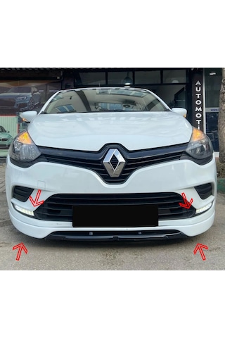 Renault Clio 4 2 Parça Ön Ek Karlık Abs Plastik Mat Siyah 2016 2018 2019 Makyajlı Kasa Karlık+bodykit+ek