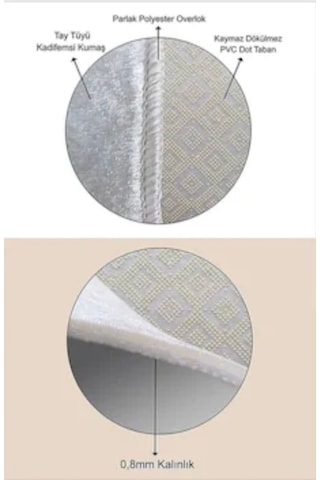 Hitit Halı Seccade Namazlık Yüksek Kalite Dot Taban 80x130 Çok Renkli