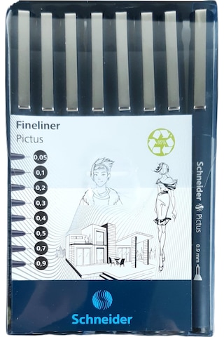 Schneider Pictus Fineliner Teknik Çizim Kalemi 8 Li Set