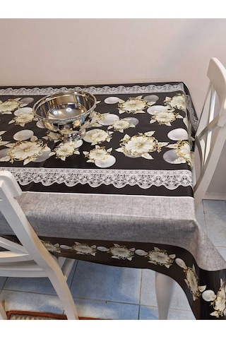 Elyaflı Pvc Masa Örtüsü Modern, Dayanıklı, Silinebilir Ve Şık Görünüm Mrl193 Siyah
