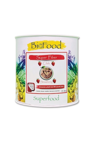 BioFood Süper Fiber Çilek Strawberry İçecek Tozu 180 G