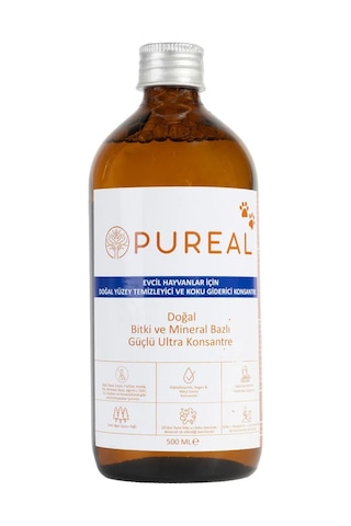 Pureal Evcil Hayvanlar İçin Doğal Yüzey Temizleyici ve Koku Giderici Konsantre 500 ML