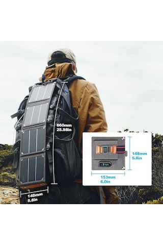 Bigblue 14 W Solar Şarj Cihazı, Taşınabilir, Çanta Boyutu Solar