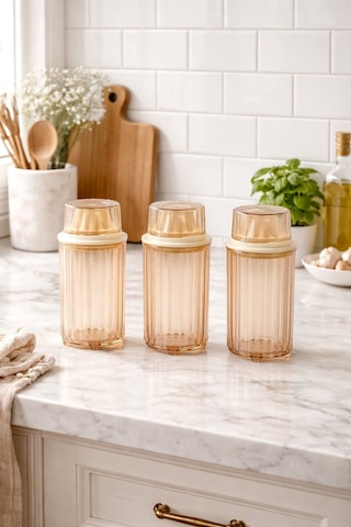 Decorev 3lü Erzak Saklama Kabı Br-6818 1300 Ml Kahverengi