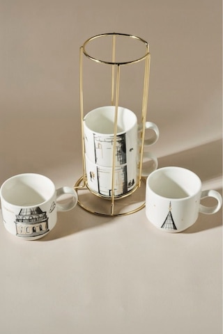 Karaca X İst Collection  Galata 4 Parça Standlı Mug Kupa