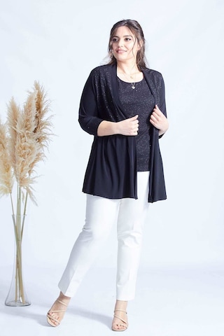 4036 SİYAH SİMLİ  2' Lİ ATLET-CEKET BÜYÜK BEDEN  PARLAK TAKIM Siyah