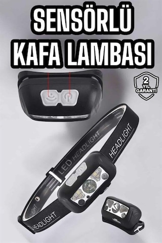 Kafa Lambası Kamp Lambası Sensörlü Şarjlı Ayarlanabilir Tkn3tgs8wxo476ıl6sp Çok Renkli