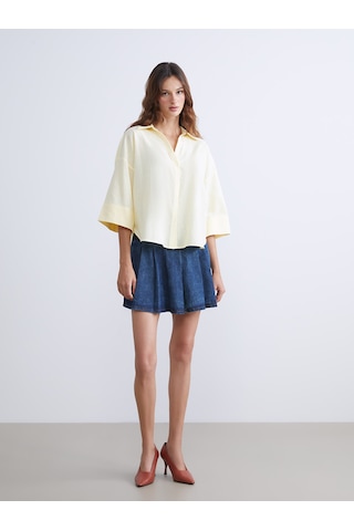 Lcw Vision Sarı Oversize Kadın Gömlek