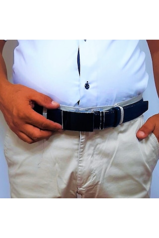 Fiyra 101-2 Lacivert 3,5cm Otomatik Tokalı Hakiki Deri Kemer 001 Lacivert