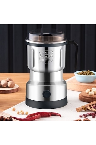 Jian Fan Ev Tipi Elektrikli Tahıldeğirmeni Kahveçekirdeğirmeni Gümüş