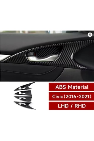 Honda Civic Fk7 Fc52016-2021 Uyumlu İç 4 Kapı Kolu Çerçevesi Karbon Kalın Üründür