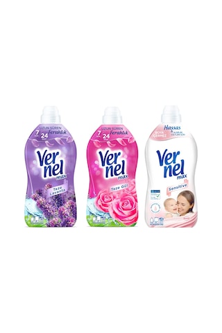Vernel Max Kons.çam.yumuşatıcı 1440 Ml Lavanta - Taze Gül Ve Sensitive 3 Lü 3'lü Set