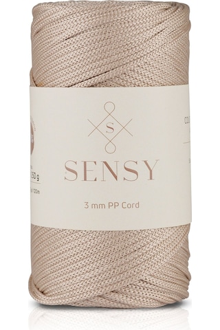 3 Mm - 250 Gr Polyester Makrome Ipi Sütlü Kahve 120 M Polyester Makrome Ip Supla Ip Ve Çanta Ipliği
