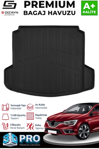 S-dizayn Renault Megane 4 3d Pro Bagaj Havuzu Çift Kulaklı 2016 Üzeri A+ Kalite