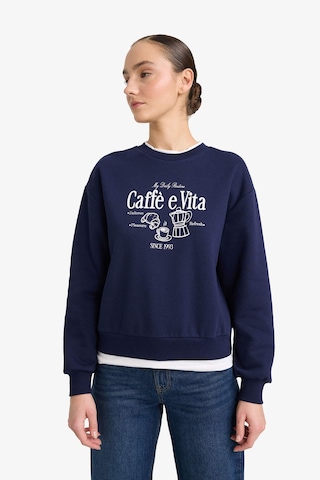 Defacto Relax Fit Bisiklet Yaka Baskılı Kalın Sweatshirt G6298ax25wnnv251 Lacivert-nv251