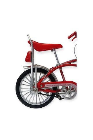 Model Araçlar -1:8 Metal Retro Pinokyo Bisiklet - Die -cast 17 Cm - Kırmızı Lisinya Çok Renkli