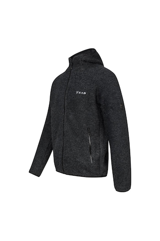 2as Edgar Erkek Kapşonlu Havlu Merino Sweatshirt Siyah Siyah