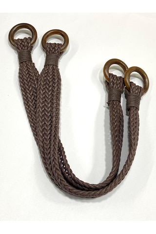 Örgü Model Çanta Sapı / Deri Görünümlü Sap / 45 Cm / - Kahve Kahve Kahverengi