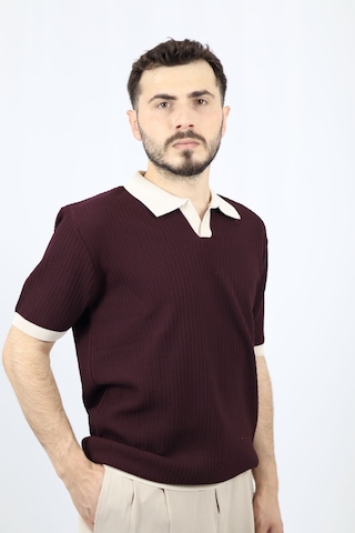 Ventov Polo V Yaka Fitilli Erkek Triko Vtr2602 Bordo