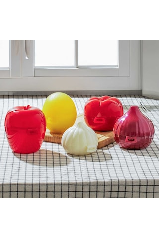 Porsima L-00393 5 Li Kilit Kapaklı Limon Sebze Saklama Kabı Seti