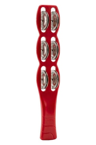 Temel Plastik Çubuk Tef 6 Zilli Kırmızı 26 Cm