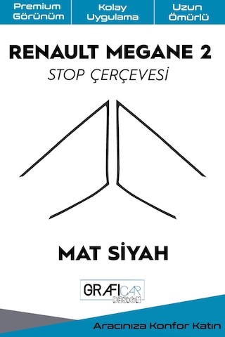 Renault Megane 2 Stop Çerçevesi Sticker / MAT SİYAH