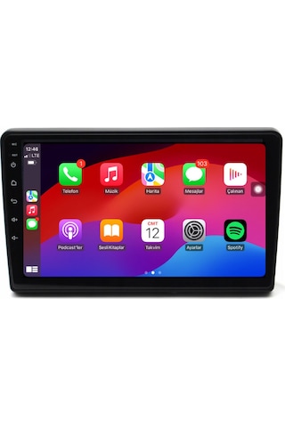 Fiat Panda Araç Multimedya Android Ekran Carplay Navigasyon Double Teyp 2+32 9" 04-12 Black Cadence