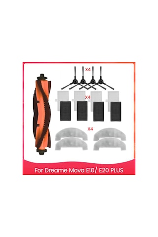 Leasetake Dreame Mova E10/ E20 Plus Elektrikli Süpürge Aksesuarları İçin Yedek Parça Ana Yan Fırça Hepa Filtre Paspas Pedi