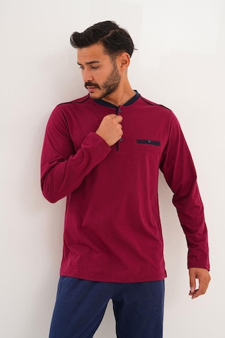Çift Kaplan Erkek Düz Patlı Bordo Pijama Takımı 8000 Bordo
