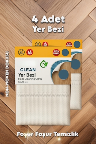 Grimorlife 4 Adet Büyük Boy Mucize Yer Silme Bezi Temizlik Bezi Sıkması Rahat Yer Bezi 50x60- Bulaşık Matı