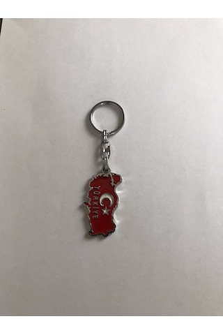 Bd Tekstil Türkiye Haritası Tasarım Kırmızı Renkli Anahtarlık
