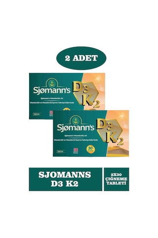 Sjomann's D3 K2 Çiğnenebilir Jel 2 x 30 Tablet