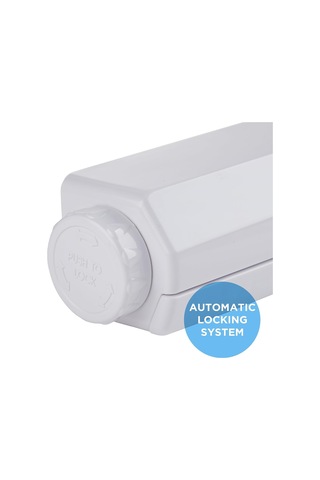 Lexroo Homecare - Vt20600102 5 Line Geri Çekilebilir Çamaşır İpi, 21,9 M, Beyaz