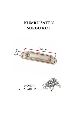 Kumru Sürgü Kapı Kolu, Kıvrık Çekme Kol, Saten, 16.3 Cm X 3.7 Cm, 2 Adet Saten, 16.3