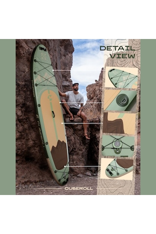 Cuberoll Pathfinder Green 351x89x15 Cm Şişme Stand Up Paddle Board Sup Seti 225 Kg