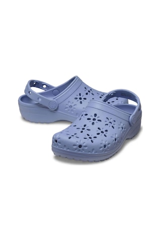 Crocs Classic Floral Cut Out Kadın Terlik Cro210927g01453 Mavi