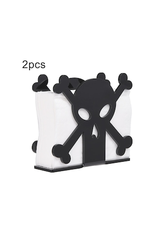 Sones 2 Adet Yx013-2 Akrilik Kafatası Masa Kağıt Havlu Düzenleyici Siyah