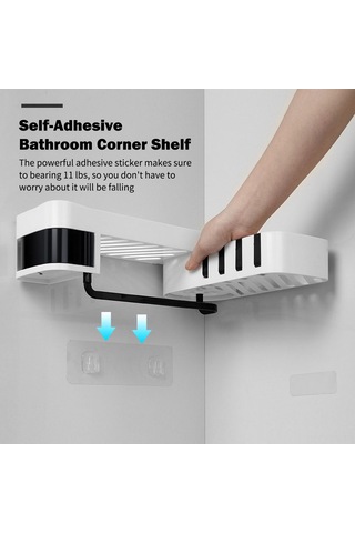 Hfambition Döner Çift Katlı Banyo Mutfak Duvara Monte Askılık, Suya Dayanıklı Pratik Depolama Beyaz - Gri