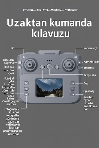Ekranlı Kumandalı 2k Kameralı Akıllı Drone - Uzun Menzilli,