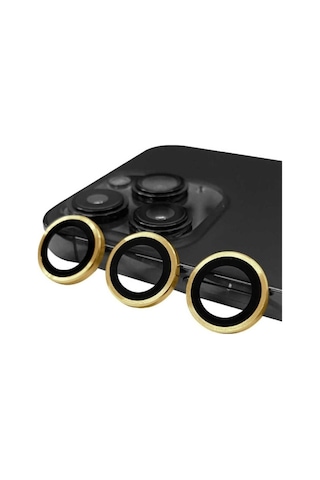 Apple Uyumlu iPhone 14 Pro Max Zore Cl-07 Kamera Lens Koruyucu Gold