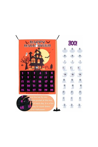 Cadılar Bayramı Advent Takvimi Çıkarılabilir Geri Sayım Takvimi Keçe Takvimi Cadılar Bayramı Asılı
