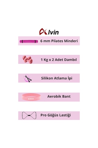 Evde Pilates Deneyimini Yükseltin: Tüm İhtiyaçlarınızı Karşılayan Pilates Seti Beyaz - Pembe
