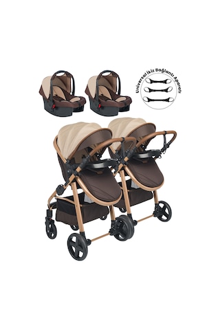 Baby Home 950 Ayrılıp Birleşebilen Travel Sistem İkiz Bebek Arabası