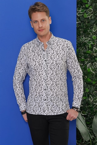 Efor G 1546 Slim Fit Beyaz Klasik Gömlek Beyaz